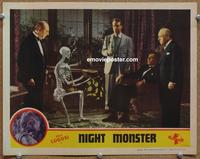 h473 NIGHT MONSTER movie lobby card '42 Universal, wacky skeleton!