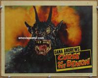h474 NIGHT OF THE DEMON movie lobby card #5 '57 best demon close up!