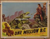 h476 ONE MILLION BC movie lobby card R52 cool giant lizard image!
