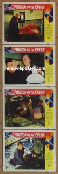 h591 PHANTOM OF THE OPERA 4 movie lobby cards '62 Hammer, Herbert Lom