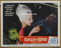 h484 QUEEN OF BLOOD movie lobby card #3 '66 feeding on blood!