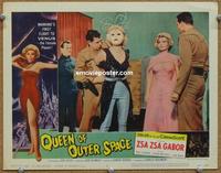 h489 QUEEN OF OUTER SPACE movie lobby card #7 '58 the alien caught!