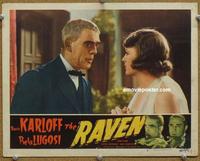 h492 RAVEN movie lobby card #2 R49 Boris Karloff close up!