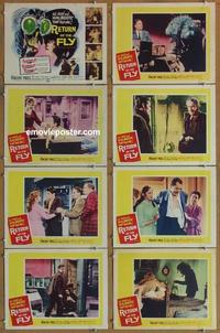 h270 RETURN OF THE FLY 8 movie lobby cards '59 Vincent Price