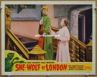h506 SHE-WOLF OF LONDON movie lobby card #5 R51 June Lockhart, Universal