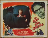 h509 SON OF DR JEKYLL movie lobby card #8 '51 Hayward attacks girl!
