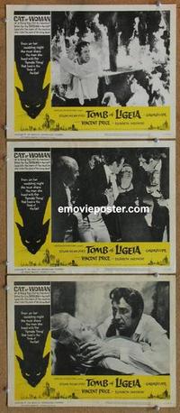 h623 TOMB OF LIGEIA 3 movie lobby cards '65 Vincent Price, Corman