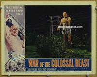 h531 WAR OF THE COLOSSAL BEAST movie lobby card #7 '58 by power line!