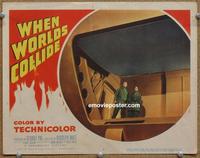 h537 WHEN WORLDS COLLIDE movie lobby card #3 '51 inside the spaceship!