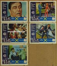 h573 X THE MAN WITH THE X-RAY EYES 5 movie lobby cards '63 Corman