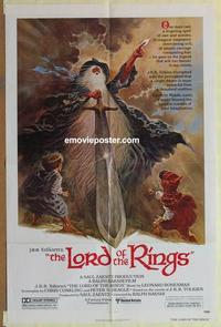 b853 LORD OF THE RINGS one-sheet movie poster '78 JRR Tolkien, Bakshi