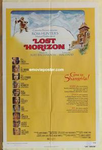 b856 LOST HORIZON yellow style one-sheet movie poster '72 Finch