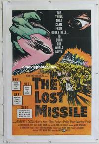 b011 LOST MISSILE linen one-sheet movie poster '58 sci-fi, from outer hell!