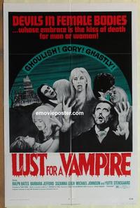 b858 LUST FOR A VAMPIRE one-sheet movie poster '71 Hammer horror!