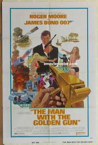 b868 MAN WITH THE GOLDEN GUN one-sheet movie poster '74 Moore as James Bond