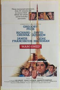 b870 MAROONED style C one-sheet movie poster '69 Gregory Peck, Gene Hackman