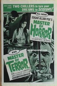 b873 MASTER OF HORROR/4D MAN one-sheet movie poster '65 two chillers!