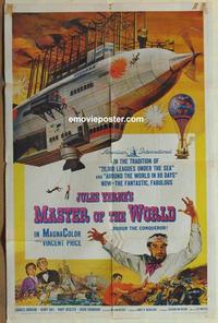 b874 MASTER OF THE WORLD one-sheet movie poster '61 Jules Verne, sci-fi