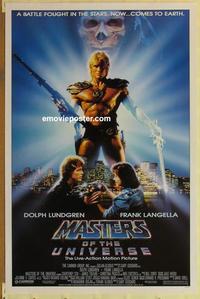 h816 MASTERS OF THE UNIVERSE 1sh '87 great image of Dolph Lundgren as He-Man!