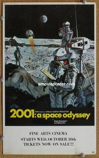 b296 2001 A SPACE ODYSSEY mini window card movie poster '68 Stanley Kubrick