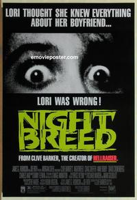h831 NIGHT BREED one-sheet movie poster '90 Clive Barker, Cronenberg