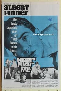 b904 NIGHT MUST FALL one-sheet movie poster '64 Albert Finney