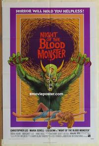 b905 NIGHT OF THE BLOOD MONSTER one-sheet movie poster '72 Christopher Lee