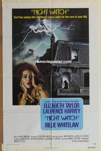 b913 NIGHT WATCH one-sheet movie poster '73 Elizabeth Taylor, L. Harvey