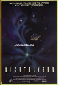 h833 NIGHTFLYERS one-sheet movie poster '87 wild sci-fi horror image!