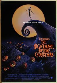 h834 NIGHTMARE BEFORE CHRISTMAS DS one-sheet movie poster '93 Tim Burton