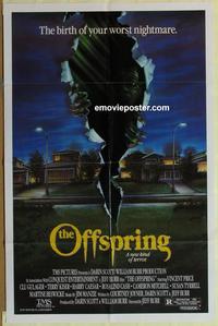 b918 OFFSPRING one-sheet movie poster '87 Vincent Price, Pete artwork!