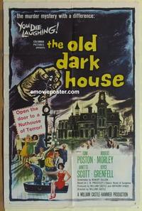 b919 OLD DARK HOUSE one-sheet movie poster '63 Hammer, William Castle