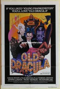 b920 OLD DRACULA one-sheet movie poster '75 David Niven, AIP vampires!