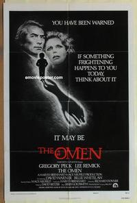 b922 OMEN style F one-sheet movie poster '76 Gregory Peck, Lee Remick