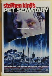 h842 PET SEMATARY one-sheet movie poster '89 Stephen King horror!