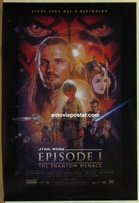 h844 PHANTOM MENACE DS style B one-sheet movie poster '99 Star Wars!