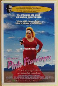 h847 PINK FLAMINGOS one-sheet movie poster R97 John Waters, Divine!