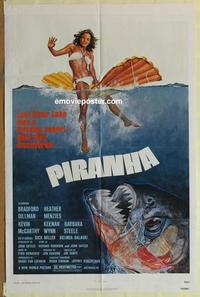 b931 PIRANHA one-sheet movie poster '78 Joe Dante, Roger Corman, Solie art!