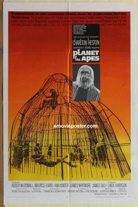 b936 PLANET OF THE APES one-sheet movie poster '68 Charlton Heston