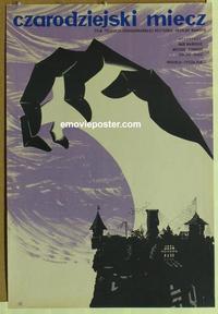 b099 MAGIC SWORD Polish movie poster 1961 J. Stomczynski artwork!