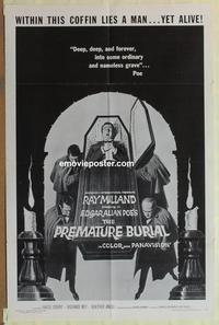 b938 PREMATURE BURIAL one-sheet movie poster R67 Ray Milland, Hazel Court