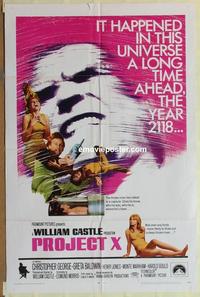 b941 PROJECT X one-sheet movie poster '68 William Castle