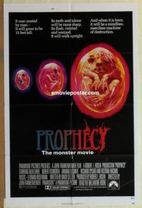 b943 PROPHECY Destruction style 1sh '79 John Frankenheimer, art of monster in embryo by Paul Lehr!