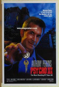 h854 PSYCHO 3 one-sheet movie poster '85 Anthony Perkins, horror sequel!