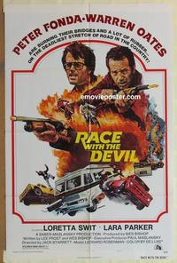 b955 RACE WITH THE DEVIL style A one-sheet movie poster '75 Peter Fonda