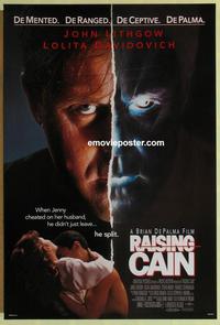 h860 RAISING CAIN one-sheet movie poster '92 John Lithgow, Brian De Palma