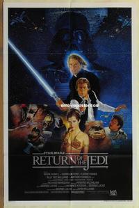 b960 RETURN OF THE JEDI style B int'l one-sheet movie poster '83 Lucas