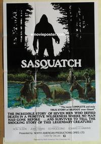 b972 SASQUATCH one-sheet movie poster '78 only true story of Bigfoot!