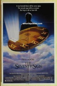 b990 SEVENTH SIGN one-sheet movie poster '88 Demi Moore, Michael Biehn
