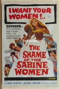 b991 SHAME OF THE SABINE WOMEN one-sheet movie poster '62 wild!